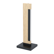 Eglo Canada 99295A - 1 LT Integrated LED Table Lamp,  Black & Wood Finish w/ White Plastic Cover