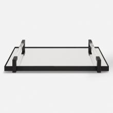  18082 - Uttermost Deki Black Mirrored Tray