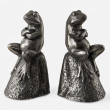  18150 - Uttermost Daydreaming Frogs Aged Silver Bookends, S/2