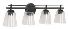  19633FB4 - Drake 4 Light Vanity in Flat Black