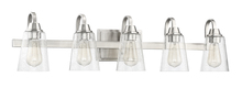  41905-BNK-CS - Grace 5 Light Vanity in Brushed Polished Nickel (Clear Seeded Glass)