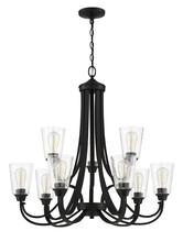  41929-ESP-CS - Grace 9 Light Chandelier in Espresso (Clear Seeded Glass)