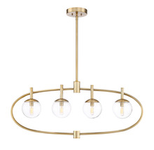  45574-SB - Piltz 4 Light Island in Satin Brass