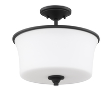  50452-FB-WG - Gwyneth 2 Light Convertible Semi Flush in Flat Black (White Glass)