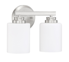  50502-BNK-WG - Bolden 2 Light Vanity in Brushed Polished Nickel (White Glass)