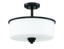  50552-FB-WG - Bolden 2 Light Convertible Semi Flush in Flat Black (White Glass)