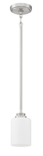  50591-BNK-WG - Bolden 1 Light Mini Pendant in Brushed Polished Nickel (White Glass)