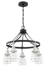  50625-FBBNK - Thatcher 5 Light Chandelier in Flat Black/Brushed Polished Nickel