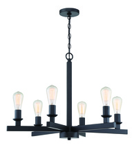  53126-FB - Chicago 6 Light Chandelier in Flat Black