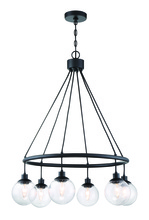  53326-FB - Que 6 Light Chandelier in Flat Black