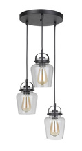  53592-FB - Trystan 3 Light Pendant in Flat Black