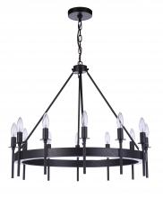  54312-FB - Larrson 12 Light Chandelier in Flat Black