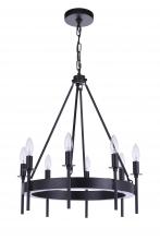  54328-FB - Larrson 8 Light Chandelier in Flat Black