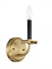  54861-FBSB - Stanza 1 Light Wall Sconce in Flat Black/Satin Brass