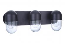  55003-FB - Pill 3 Light Vanity in Flat Black