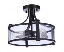  55353-FB - Elliot 3 Light Semi Flush in Flat Black