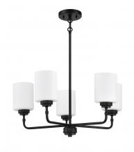  56025-FB - Stowe 5 Light Chandelier in Flat Black