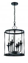  57036-FB - Jolenne 6 Light Cage Foyer Pendant in Flat Black