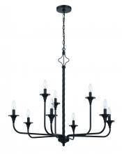  57029-FB - Jolenne 9  Light Two-Tier Chandelier in Flat Black