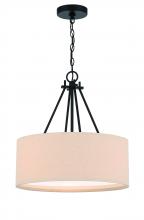  56593-FB - Duke 3 Light 18" Pendant in Flat Black