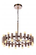  57524-SB-LED - Simple Lux 24 Light LED Chandelier in Satin Brass