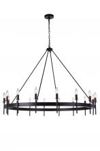  54316-FB - Larrson 16 Light Chandelier in Flat Black