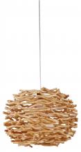  SW2001-NT - Portable Swag Pendant w/Natural Wood Shade in Natural