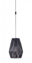  SW2009-FB - Portable Swag Pendant w/Rattan Shade in Flat Black