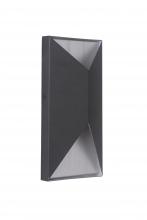  Z3402-TBBA-LED - Peak 2 Light Small LED Outdoor Pocket Sconce in Textured Black/Brushed Aluminum