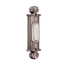  BSSO-AP - Surface Mount Straight Ornate LED Lighted Push Button in Antique Pewter