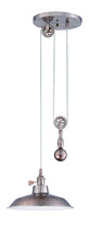  P400-TS - 1 Light Pulley Pendant in Tarnished Silver