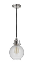  P830PLN1-C - State House 1 Light Clear Globe Mini Pendant in Polished Nickel