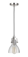  P831PLN1-C - State House 1 Light Clear Dome Mini Pendant in Polished Nickel