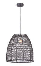  P920MBK1 - 1 Light Woven Pendant in Matte Black