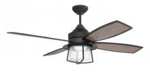  WAT52FB4 - 52" Waterfront Indoor/Outdoor (Wet) in Flat Black w/ Flat Black/Grey Walnut Blades