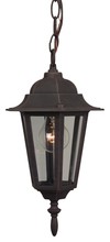  Z151-RT - Straight Glass Cast 1 Light Outdoor Pendant in Rust