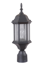  Z295-TB-CS - Hex Style Cast 1 Light Medium Outdoor Post Mount in Textured Black (Clear Seeded Glass)