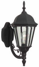  Z317-TB - Straight Glass Cast 1 Light Small Outdoor Wall Lantern in Textured Black