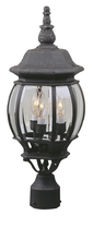  Z335-TB - French Style 3 Light Outdoor Post Mount in Textured Black