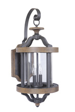  Z7924-TBWB - Ashwood 2 Light Large Outdoor Wall Lantern in Textured Black/Whiskey Barrel