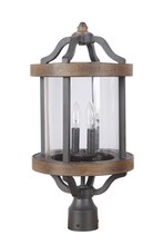  Z7925-TBWB - Ashwood 2 Light Outdoor Post Mount in Textured Black/Whiskey Barrel