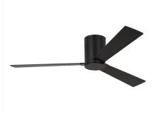  3RZHR52MBK - Rozzen 52-inch indoor/outdoor Energy Star hugger ceiling fan in midnight black finish